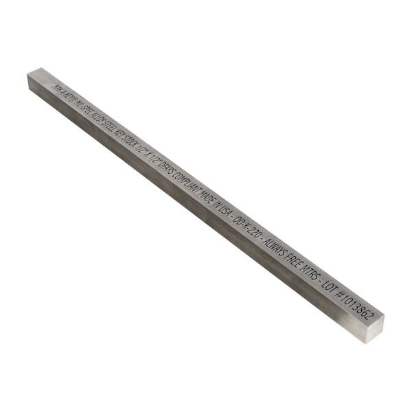 Huyett Oversized Key Stock, 12 in L, 1/2 in W, 1/2 in H, Alloy Steel MS6005000500-12 - main